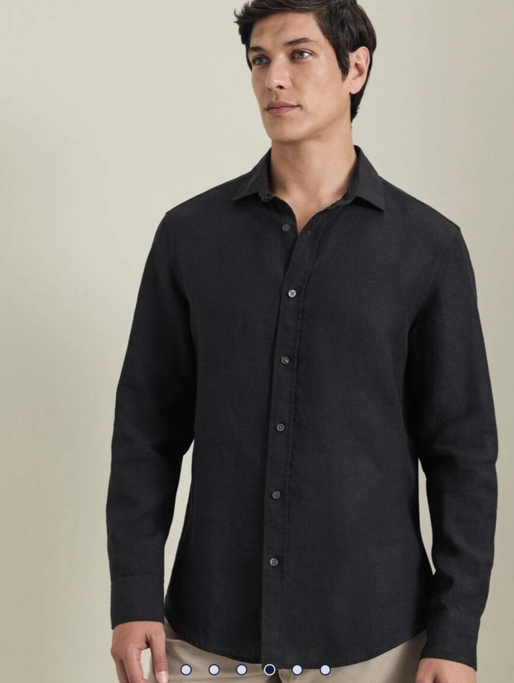 100% Linen Black Button Up Shirt By Charles Tyrwhitt XL Classic Fit